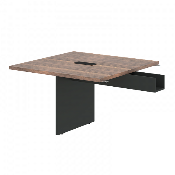Стол приставной VRFCT 1212 Американский орех/Яшма черный 1200х1200х750 VELION VENEER