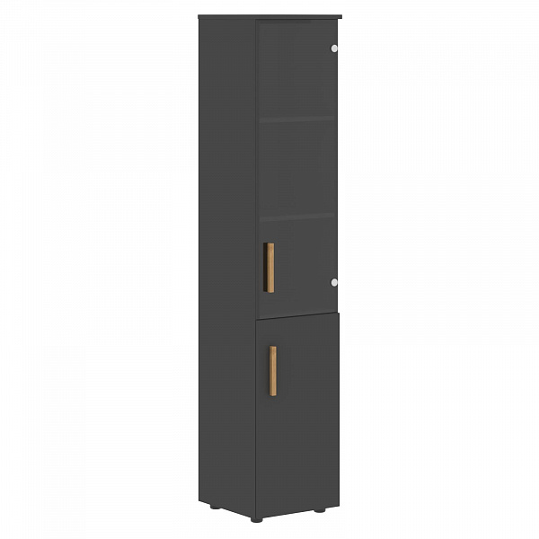 Шкаф колонка комбинированая (R) с топом FHC 40.2(R) Черный графит/Дуб Гамильтон 404х429х1983 FORTA