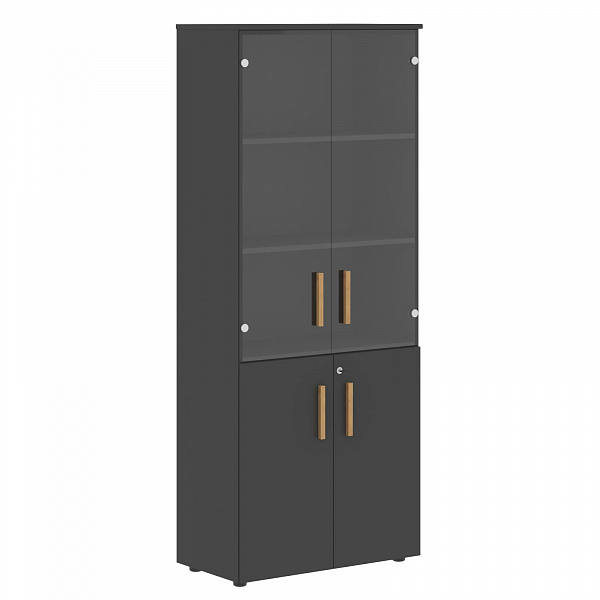 Шкаф комбинированный FHC 80.2(Z) Черный графит/Дуб Гамильтон 802х429х1983 FORTA