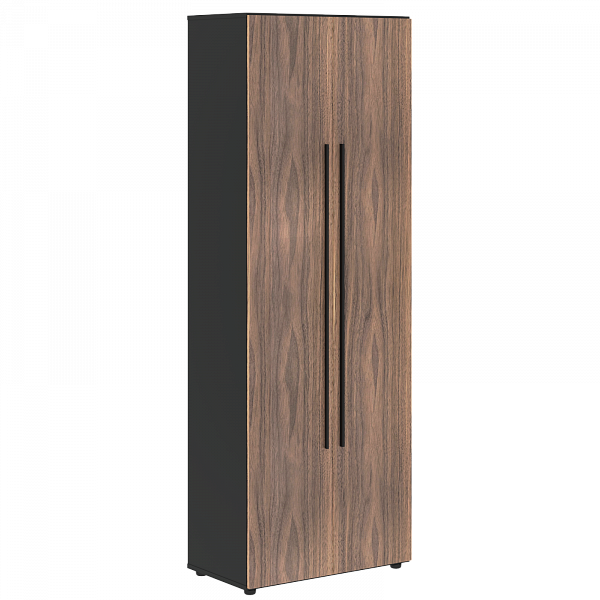 Шкаф для одежды VRWCS 80.1 Американский орех/Яшма черный 800х430х2253 VELION VENEER