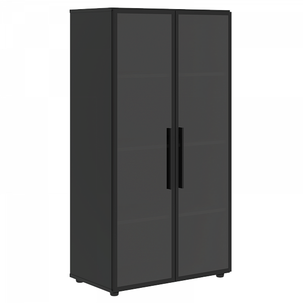 Шкаф со стеклянными дверьми VRMCS 80.2 Яшма черный 800х430х1517 VELION