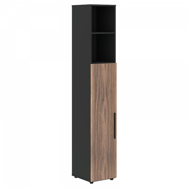 Шкаф высокий узкий VRHCS 40.6 Американский орех/Яшма черный 400х430х2253 VELION VENEER